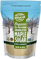 Butternut Mountain Farm 100% Pure Organic VT Maple Sugar, 1LB Bag, Reclosable Pouch